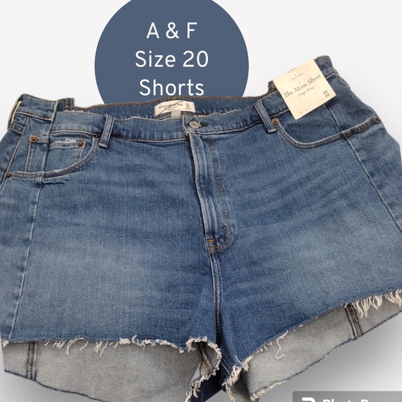 🎯🎯SALE🎯🎯 NWT Abercrombie & Fitch High Rise The Mom Shorts Sz 20 - Picture 5 of 6